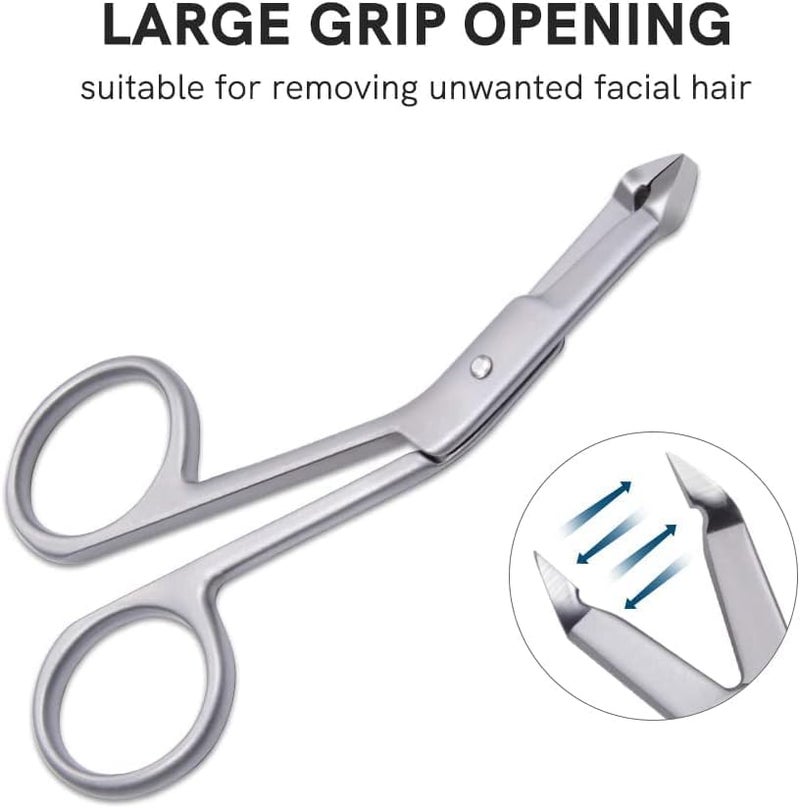 Cut it 2pcs Stainless Steel Eyebrow Tweezers for Women Handle Shaped Angled Tweezers Flat Tip Hair Plucker for Eyebrow Trimming and Shaping, Face Hair Tools for Women - Image 4